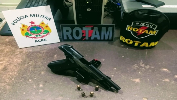 Polícia Militar apreende arma de fogo no bairro Boa União, em Rio Branco